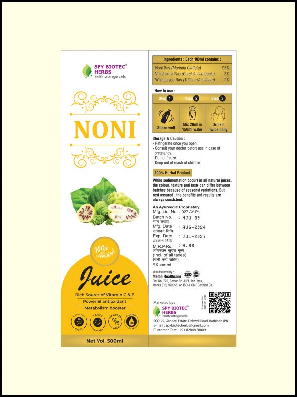 Spy-Noni- Juice - A Antacid and Metabolism Booster Juice