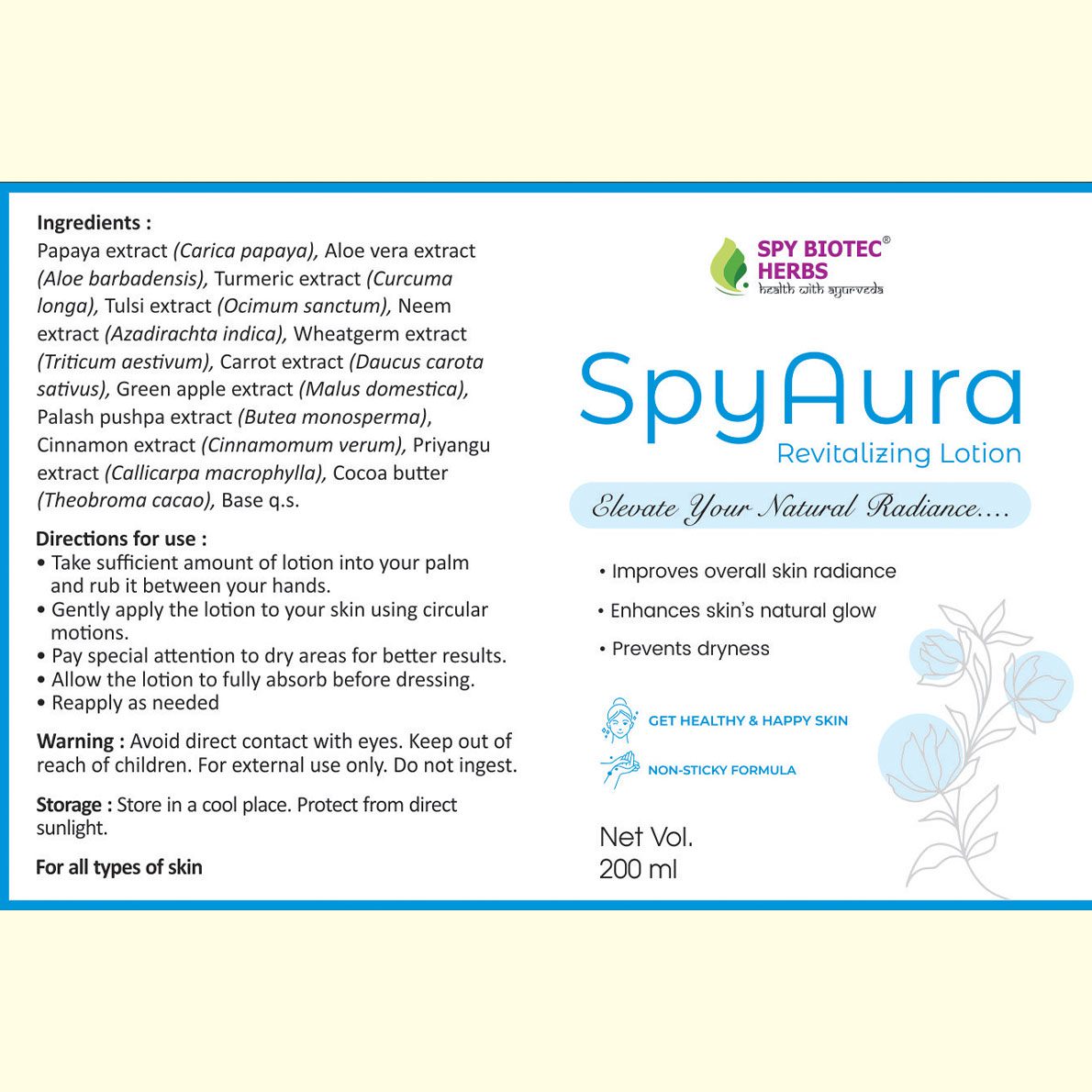 SpyAura- Skin Care Lotion